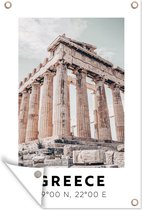 Tuindecoratie Griekenland - Athene - Parthenon - 40x60 cm - Tuinposter - Tuindoek
