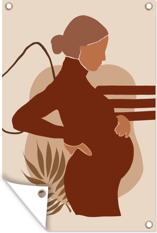 Décoration de jardin Maman - Enceinte - Parentalité - 40x60 cm - Affiche de jardin - Toile de jardin - Affiche extérieure