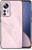 Leuk Hoesje Xiaomi 12 | 12X Smartphone Hoesje met Zwarte rand Marble Pink