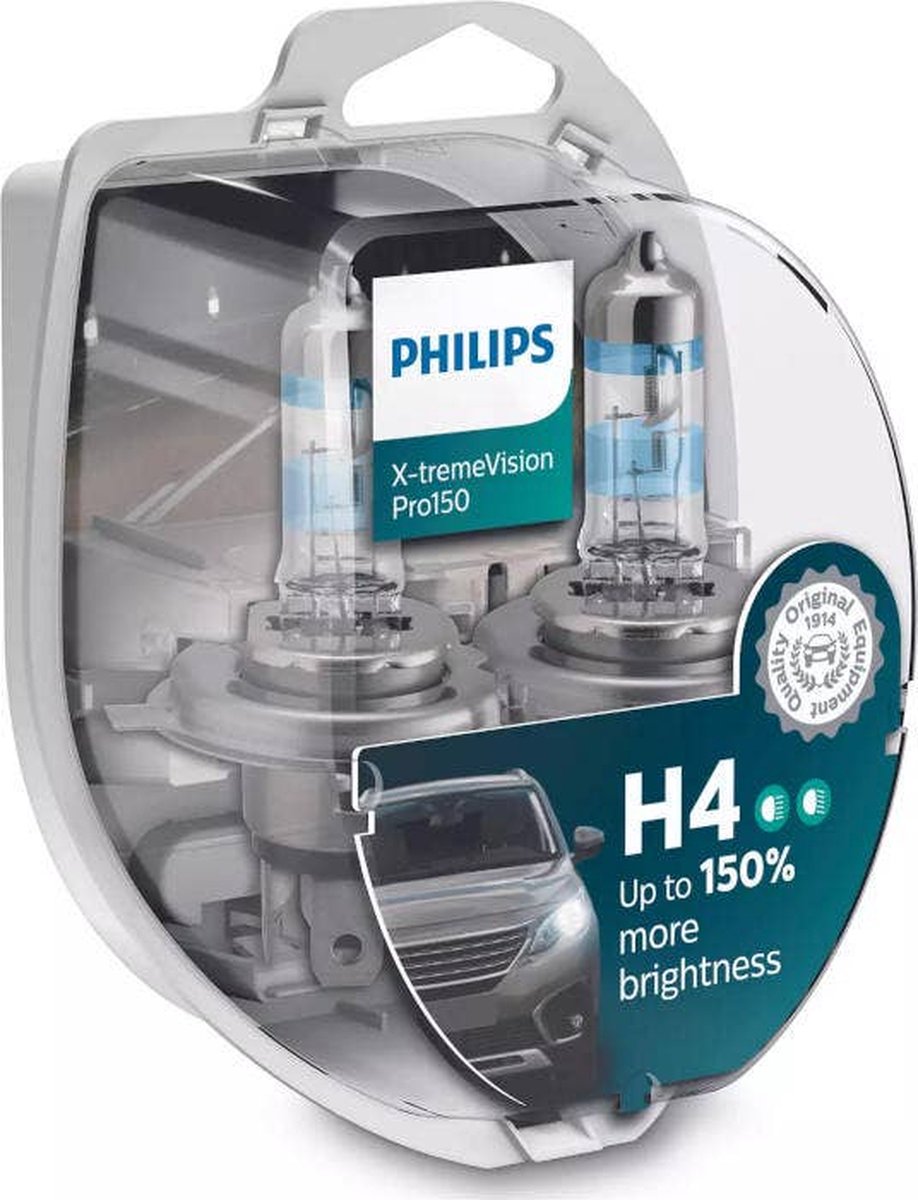 Philips Reservelampen Auto H4 X-tremevision Pro150 55/60w 2 Stuks | bol.com