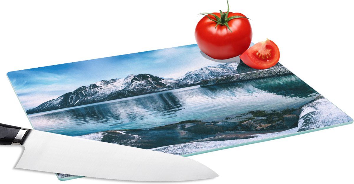 Glazen Snijplank - 28x20 - Water - Bergen - Natuur - Snijplanken Glas