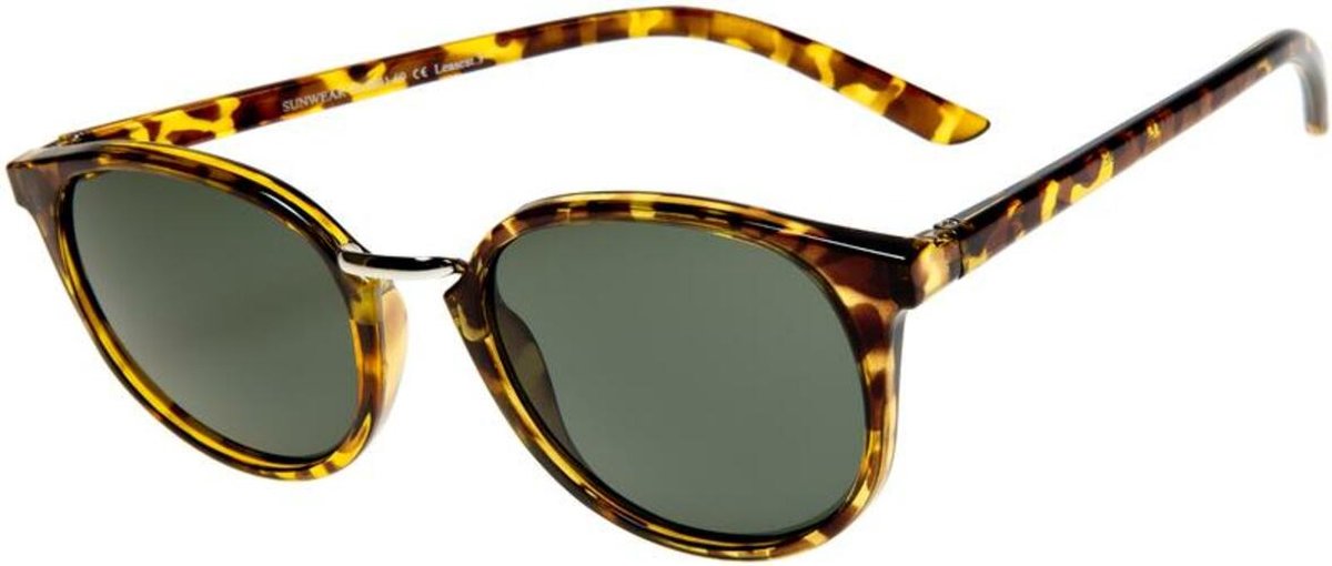 HAGA Eyewear Donker havanna bruin zonnebril rond