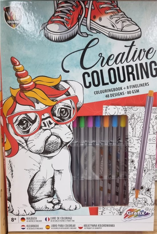 Livre de coloriage pour les enfants, Livre de coloriage créatif comprenant  8 feutres