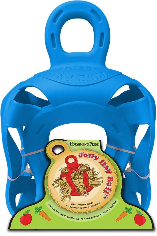 Jolly Pets Jolly Hay Ball - Interactieve traktatiebal voor paarden – Gaat stalverveling tegen – gemaakt van flexibel rubber – 20 cm - Blauw
