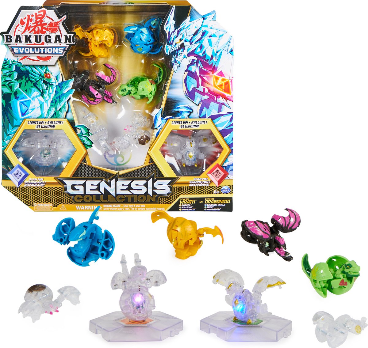 Bakugan Evolutions, Coffret Genesis Collection, 2 figurines articulées  lumineuses, 4... | bol.com