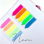 Akyol - Sticky Notes -Transparante sticky notes vlaggen - 100 memoblaadjes - zelfklevend - waterbestendig - herbruikbaar - 5 kleuren - 12x45mm