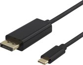 Deltaco USBC-DP100 USB-C naar DisplayPort Kabel - 4K UHD - 3D - 1 meter - Zwart