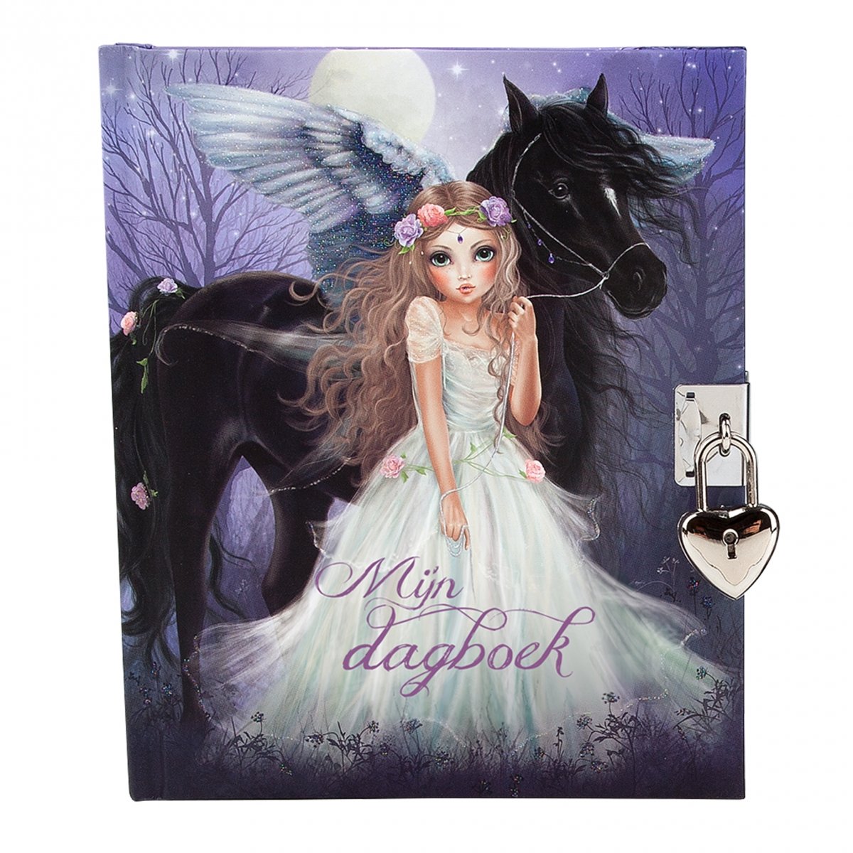 Fantasy Model dagboek - Paars - Vliegend paard