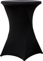 Statafelrok zwart 80 cm - partytafel - Tafelrok voor statafel - Statafelhoes - Bruiloft - Cocktailparty - Stretch Rok