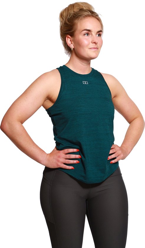 Marrald Performance Tank Top - Womens Top Singlet Halter Top Sport Shirt Yoga Fitness Course à pied - Vert Blauw Sarcelle Foncé XS