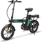Bol.com Hitway Elektrische Fiets | Opvouwbare E-bike | 16 Inch | 250W Motor | Zwart aanbieding