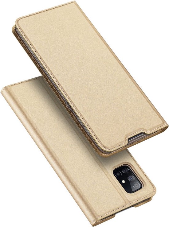 DUX DUCIS Skin Pro Bookcase-type hoesje geschikt voor Samsung Galaxy A51 5G goudkleurig
