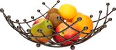 Metalen fruitmand/fruitschaal zwart vierkant 31 x 31 x 13 cm - Fruitschalen/fruitmanden - Basic model