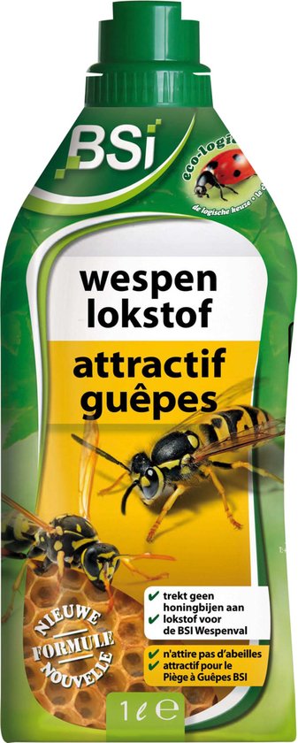BSI - Wespenlokstof WASP ATTRACT - De nuttige bijen worden niet aangetrokken door deze lokstof - De lokstof voor alle wespenvallen - 1 l
