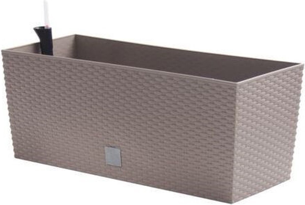 Bloembak met waterniveau-indicator Rato koffer L80cm B33cm H32cm lichtbruin