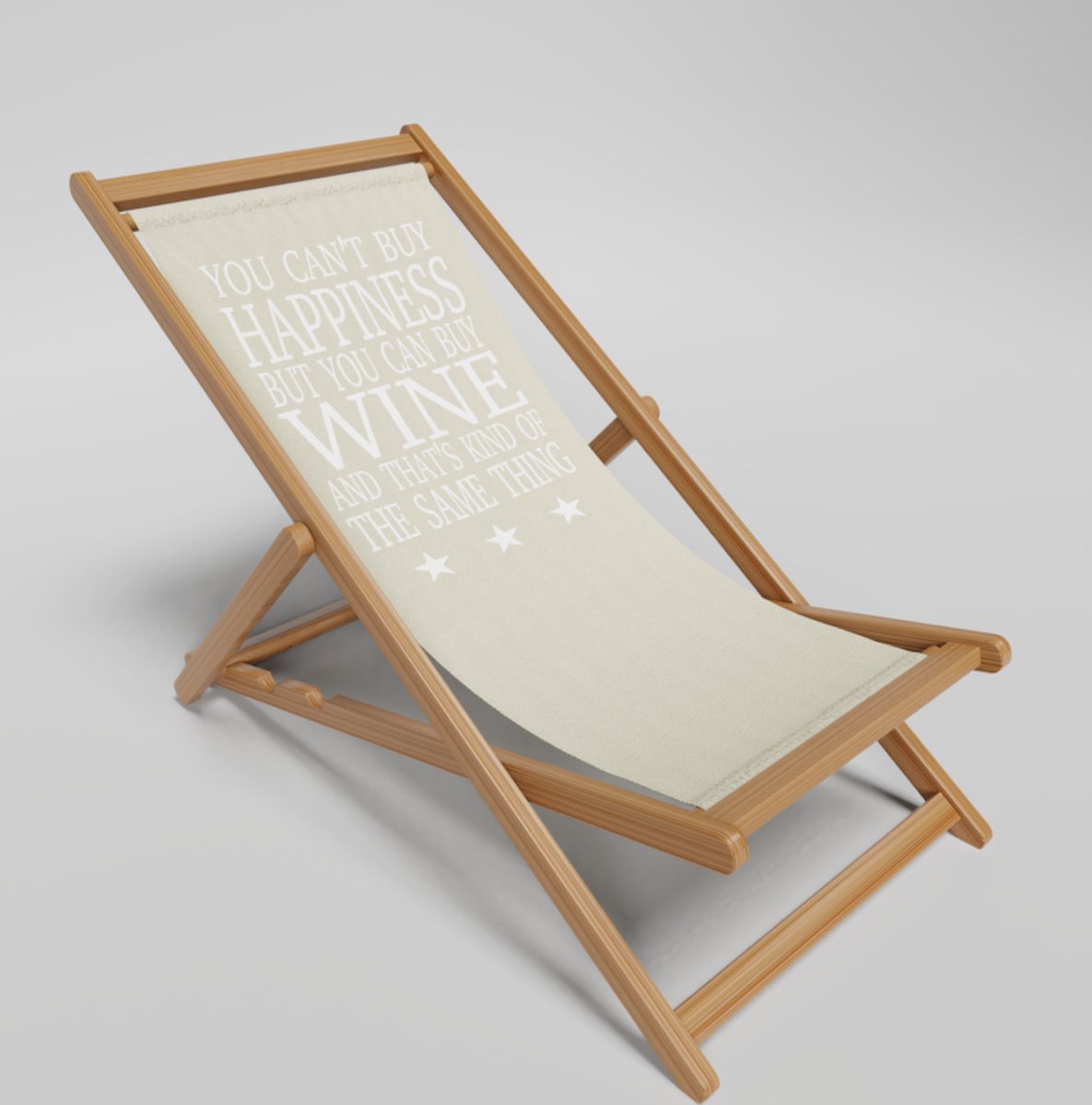 Strandstoel-bedrukken - Strandstoel Inklapbaar Wine - Vouwstoel - Verstelbaar - Stof en FSC Acaciahout Hoge Kwaliteit