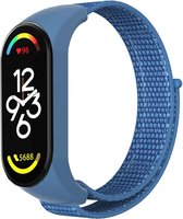 Nylon Smartwatch bandje - Geschikt voor Xiaomi Mi Band 7 nylon bandje - blauw - Strap-it Horlogeband / Polsband / Armband