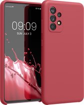 kwmobile telefoonhoesje geschikt voor Samsung Galaxy A52 / A52 5G / A52s 5G - Hoesje met siliconen coating - Smartphone case in klassiek rood