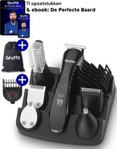 Gruttz - 11 in 1 Baardtrimmer Pro voor Mannen -  Inclusief Reistas - Trimmer voor Baard en Lichaam - Neus en Oor