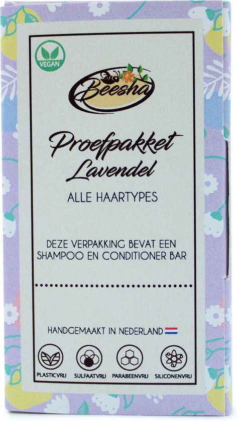 Beesha Proefpakket Lavendel Duo | Shampoo Bar & Conditioner Bar | 100% Vegan |