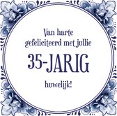 Miniatuur Rodeo regel Tegeltje met Tekst Van harte gefeliciteerd met jullie 39 jarig huwelijk! 39  jaar... | bol.com