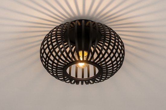 Lumidora Plafondlamp 74281 - E27 - Zwart - IJzer - ⌀ 24 cm