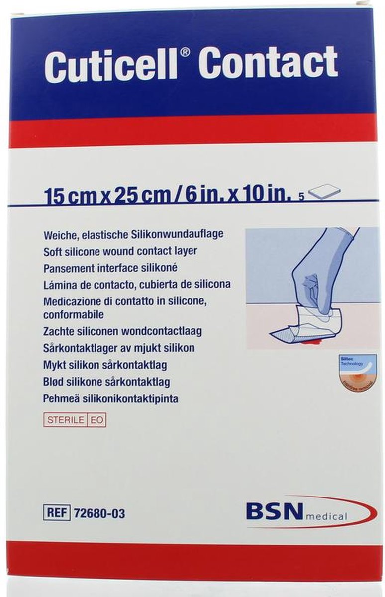 Goedkoopste Cuticell Contact Siliconen Wondcontactlaag 15cm x 25cm, 5st (72680-03