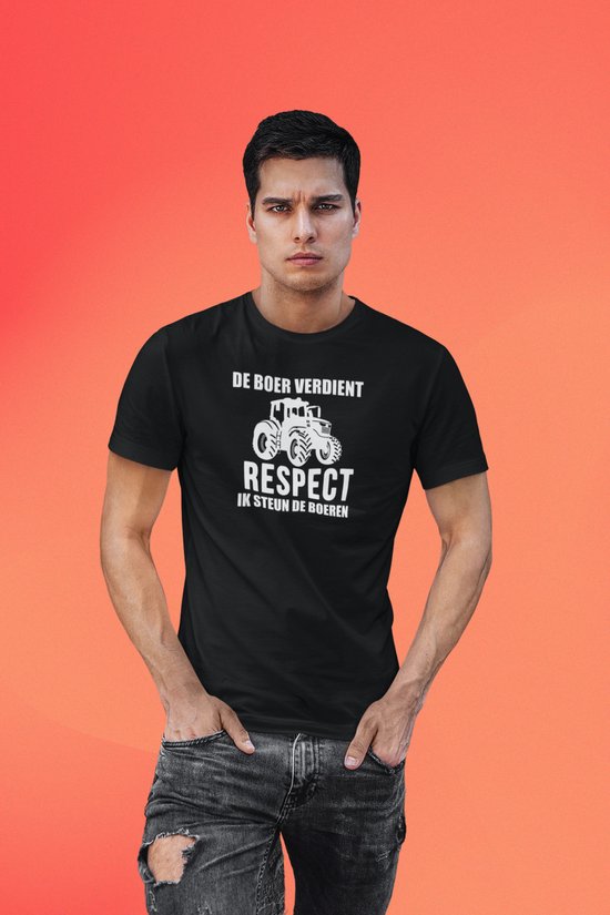 De boer verdient respect-Heren T-shirt - Ik steun de boeren maat L