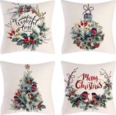 SUNMOOL Kerst Kussenhoes - Kussenhoes - Pillow cover - 45 x 45cm - Type F - 4Stuks