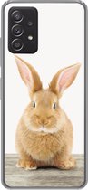 Geschikt voor Samsung Galaxy A53 5G hoesje - Konijn - Baby konijn - Dieren - Kind - Meisjes - Jongens - Siliconen Telefoonhoesje