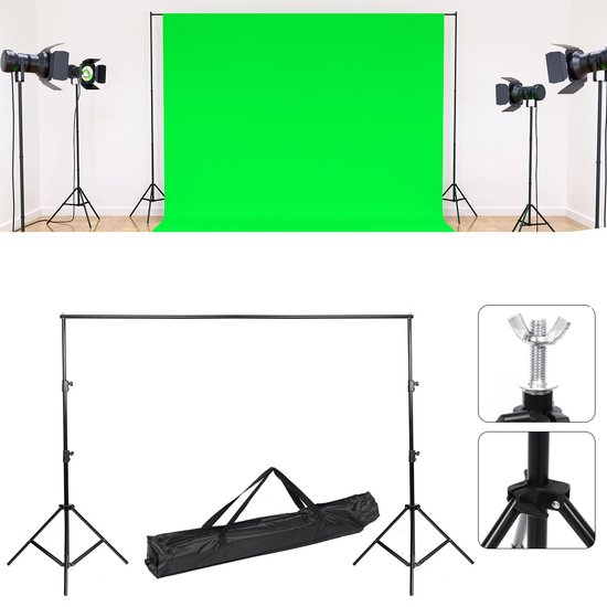 EMART Fotoachtergrondstandaard 3m x 6m, Verstelbare Duurzame Achtergrondstandaard, Achtergrondsysteem Fotostudio met 8 Veerklemmen, 1 Draagtas voor Studiofoto, Fotografie, Video, Bruiloft EMART Fotoachtergrondstandaard 3m x 6m, Verstelbare Duurzame Achtergrondstandaard, Achtergrondsysteem Fotostudio met 8 Veerklemmen, 1 Draagtas voor Studiofoto, Fotografie, Video, Bruiloft