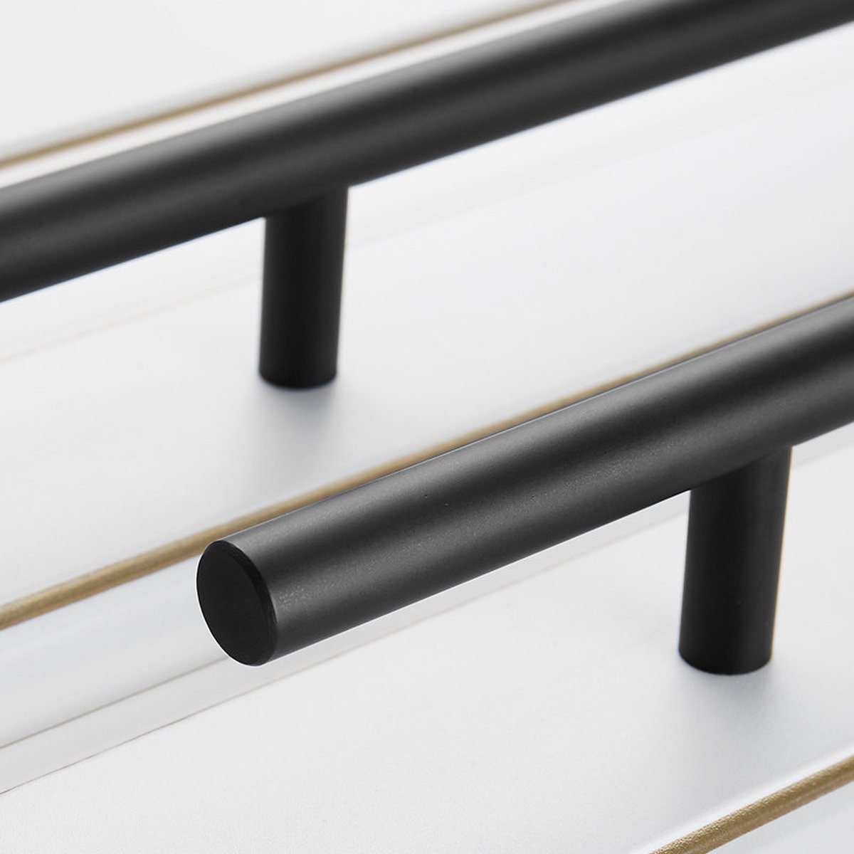 Handgreep Zwart Rond - Metaal - 192mm Hartafstand - Handvat voor Kast ...