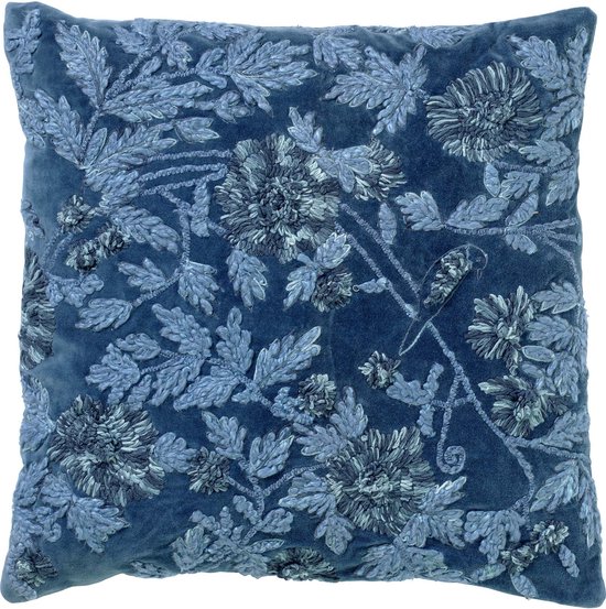 GISELLE | Coussin 45x45 cm | Bleu | Hoii | Comprend un rembourrage en plumes GRS