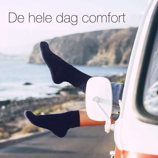 Jacob & Roy's 6 paires de Chaussettes bleues - Homme & Femme - Marine - Taille 43-46 - Sans couture