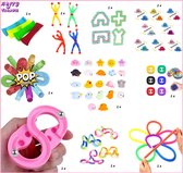 Happy Trendz® Fidget Friemel pakket 10 Stuks Girly - Mood Octopus - 8track - Noodle - Pop Tubes - Mesh Marble - Friemelketting - Moochie - Anti Stress Speelgoed | Fidget Toy -