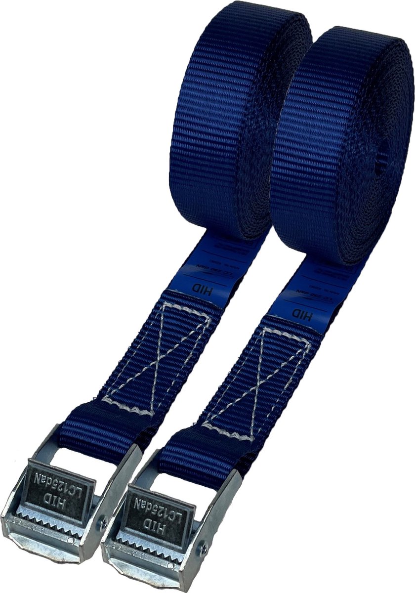 BCF-Products Sjorbanden - Spanbanden - 5 meter - 2 stuks - Blauw band