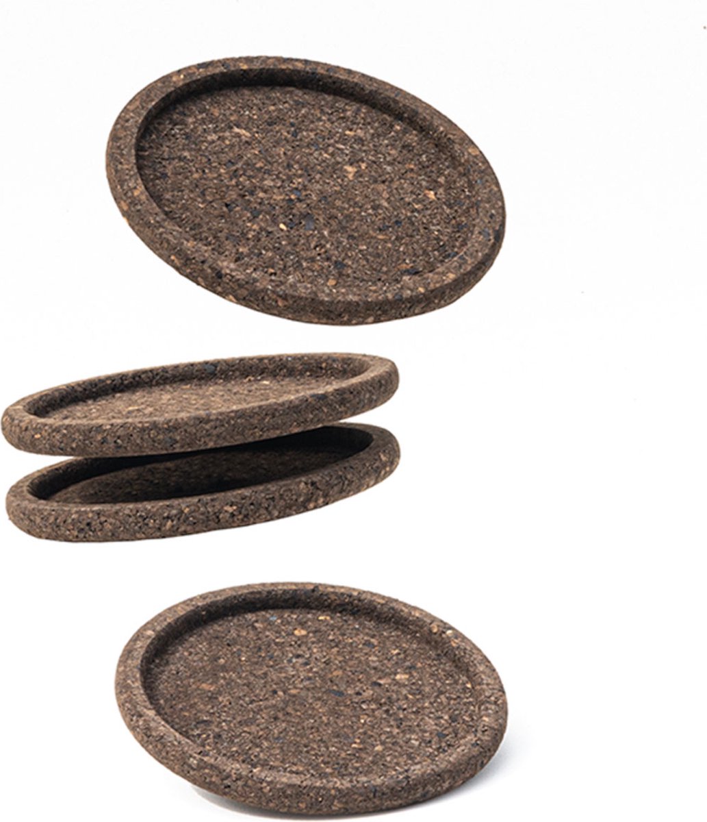 Donker Bruinen Kurken Onderzetters voor Glazen – 4 stuks Onderzetters – Rond – 15CM Diameter – Onderleggers – Premium Kwaliteit – Anti-slip – Absorberend - Hittebestendig – Duurzaam - Milieuvriendelijk – Maarten Baptist