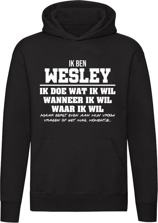 Wesley | cadeau d'anniversaire | cadeau d'anniversaire | cadeau | drôle | anniversaire | Unisexe | Pull | Sweat | Hoodie | Capuche | Noir