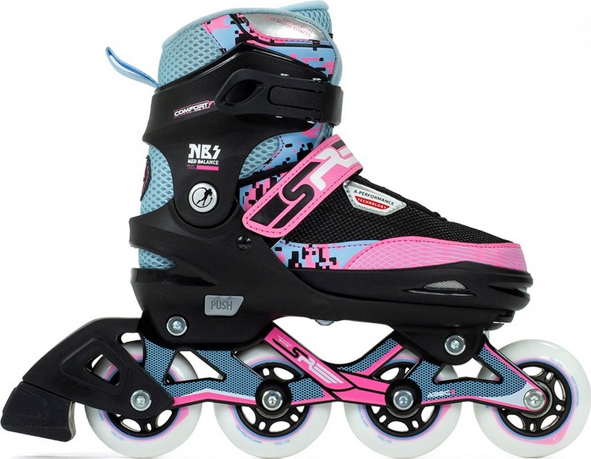 Verstelbare inline skate SFR Pixel - blauw / roze - maat 33 t/m 37