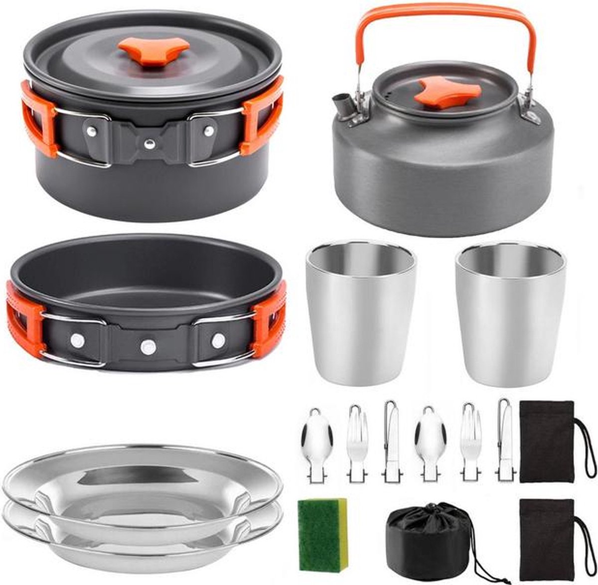 Basign - Kook set - Camping Kook Set - Kampeeruitrusting Koken - Kampeertafelgerei