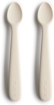Mushie - Siliconen babylepel - voedingslepels - BPA vrij - Set 2 - Ivory
