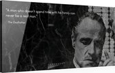 The Godfather by MALNINK™ - Custom Glas Schilderij inclusief Godfather Quote (100 x 50 cm)