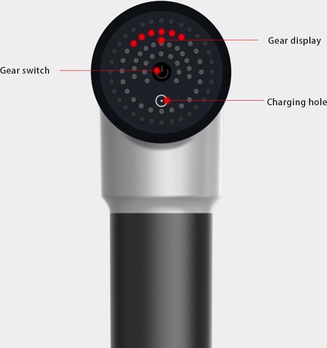 Afbeelding 3 van Igoods Massage gun - 6 Vibratieniveaus - Spierherstel en Relax massage - Zwart