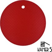 Pannen Onderzetter | Keuken Accessoires  | Anti-Slip | Honeycomb | Ø 18 cm | Rood