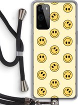 Case Company® - Hoesje met koord geschikt voor OnePlus 9 Pro hoesje met Koord - Smiley N°2 - Telefoonhoesje met Zwart Koord - Bescherming aan alle Kanten en Over de Schermrand