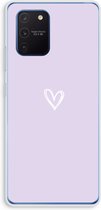 Case Company® - Hoesje geschikt voor Samsung Galaxy Note 10 Lite hoesje - Klein hartje paars - Soft Cover Telefoonhoesje - Bescherming aan alle Kanten en Schermrand