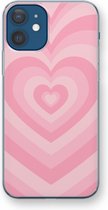 Case Company® - Hoesje geschikt voor iPhone 12 hoesje - Hart Roos - Soft Cover Telefoonhoesje - Bescherming aan alle Kanten en Schermrand