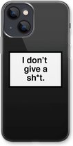 Case Company® - Hoesje geschikt voor iPhone 13 hoesje - Don't give a shit - Soft Cover Telefoonhoesje - Bescherming aan alle Kanten en Schermrand