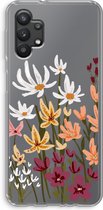 Case Company® - Hoesje geschikt voor Samsung Galaxy A32 5G hoesje - Painted wildflowers - Soft Cover Telefoonhoesje - Bescherming aan alle Kanten en Schermrand