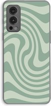 Case Company® - Hoesje geschikt voor OnePlus Nord 2 5G hoesje - Swirl Groen - Soft Cover Telefoonhoesje - Bescherming aan alle Kanten en Schermrand